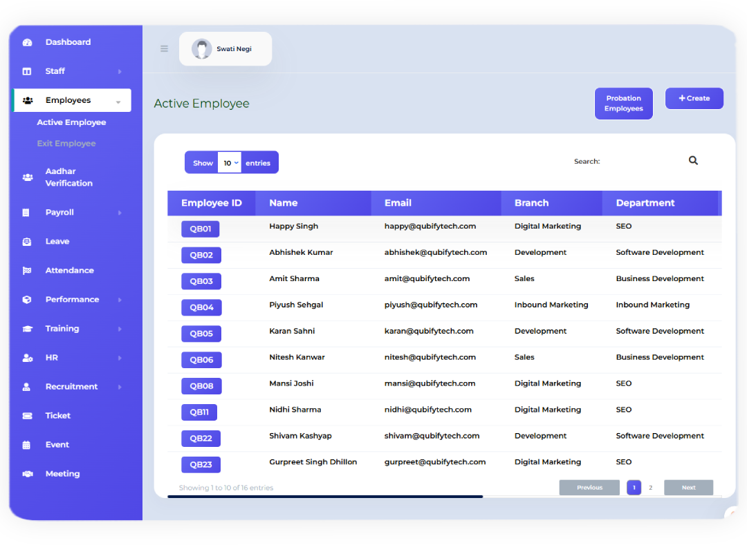 Employee Management Dashboard