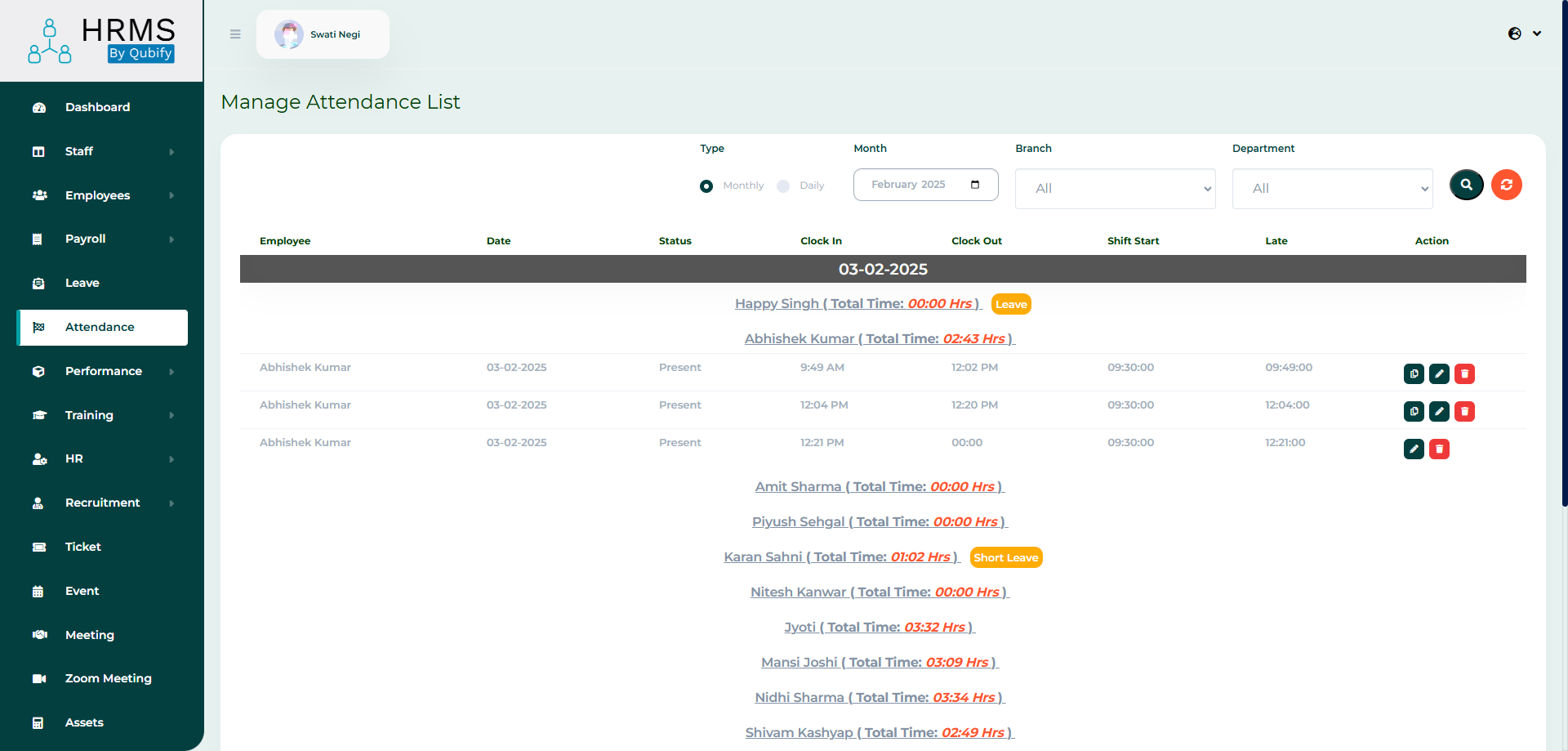 Attendance Tracking